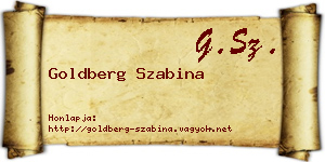 Goldberg Szabina névjegykártya